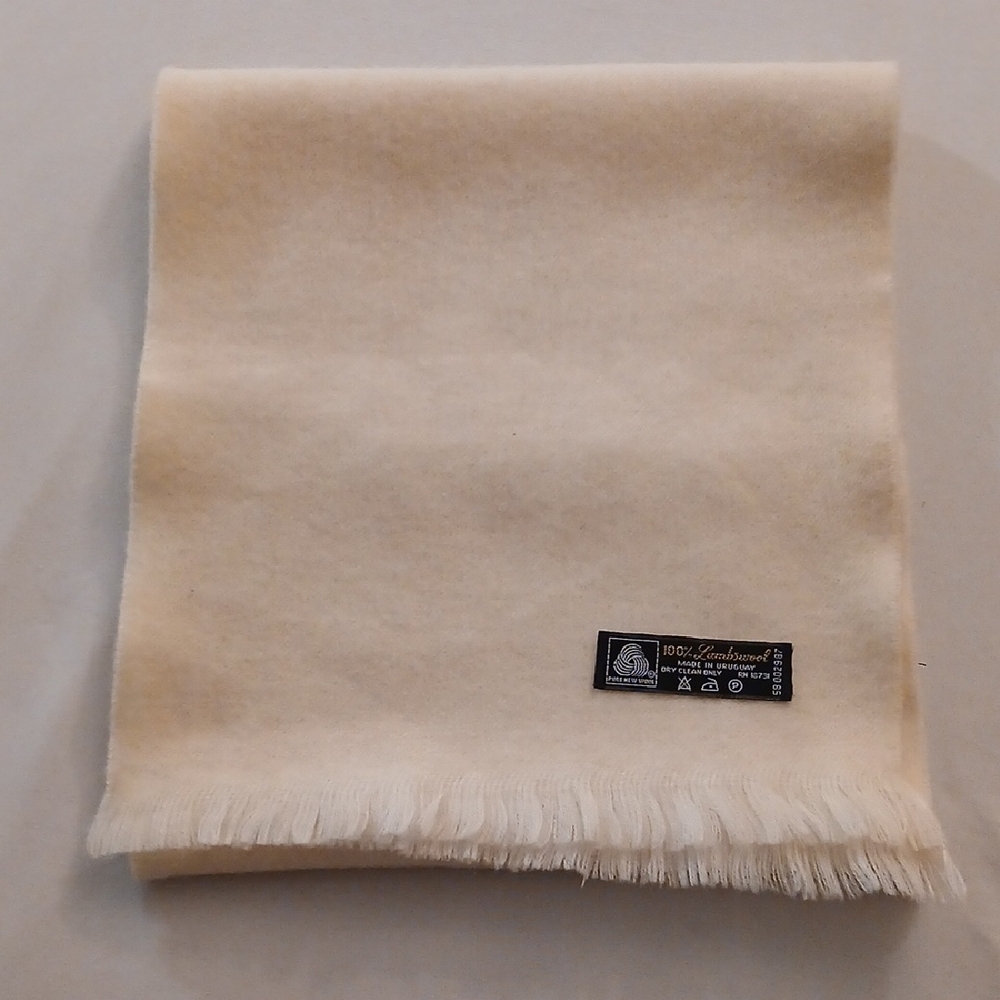 100% Lambswool Cream Scarf Wrap